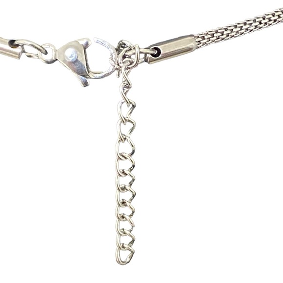 Cork Long 30” Silver Herringbone Chain & Dark Cork Pendant - Picture 5 of 10